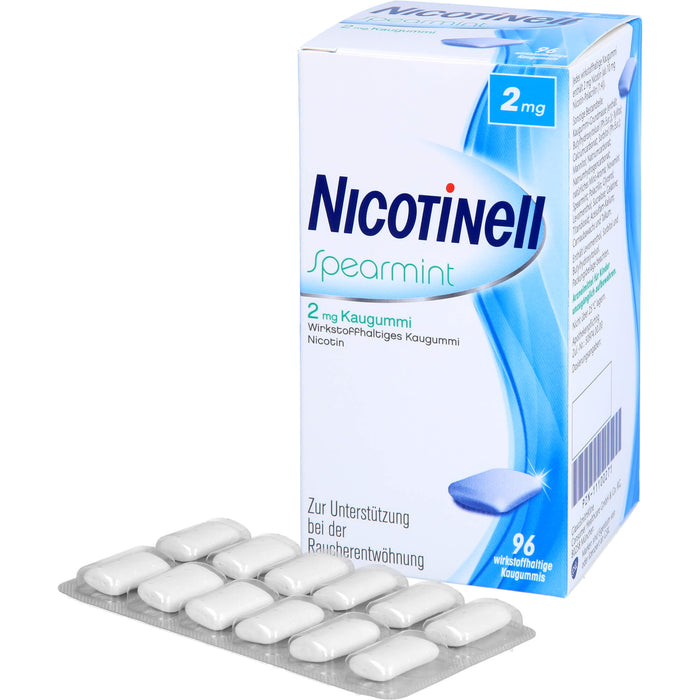 Nicotinell Spearmint 2 mg Kaugummi, 96 St. Kaugummi