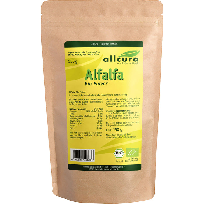 allcura Alfalfa-Pulver, 150 g Pulver