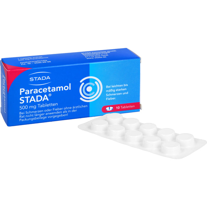Paracetamol STADA Tabletten bei Schmerzen und Fieber, 10 St. Tabletten