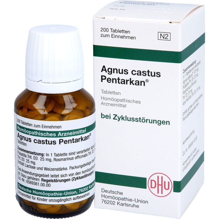 DHU Agnus castus Pentarkan Tabletten bei Zyklusstörungen, 200 St. Tabletten