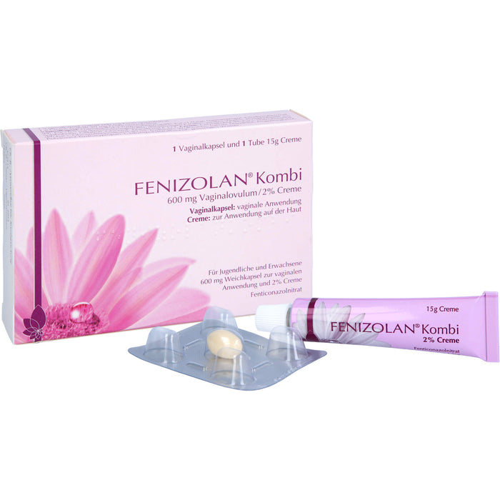 FENIZOLAN Kombi 600 mg Vaginalovulum/2% Creme bei Pilzerkrankungen der Scheide, 1 St. Kombipackung