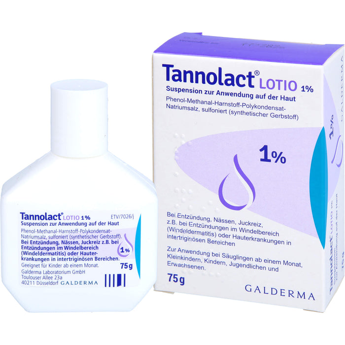 Tannolact Lotio 1 % Suspension zur Anwendung auf der Haut, 75 g Lotion