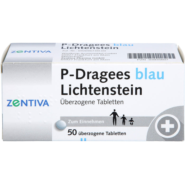 P-Dragees blau Lichtenstein, Überzogene Tabletten, 50 St UTA
