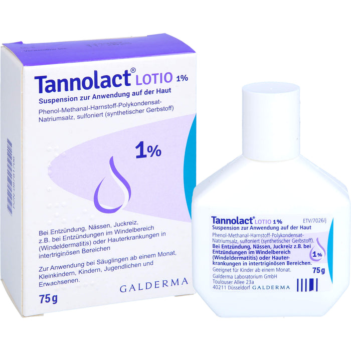 Tannolact Lotio 1 % Suspension zur Anwendung auf der Haut, 75 g Lotion