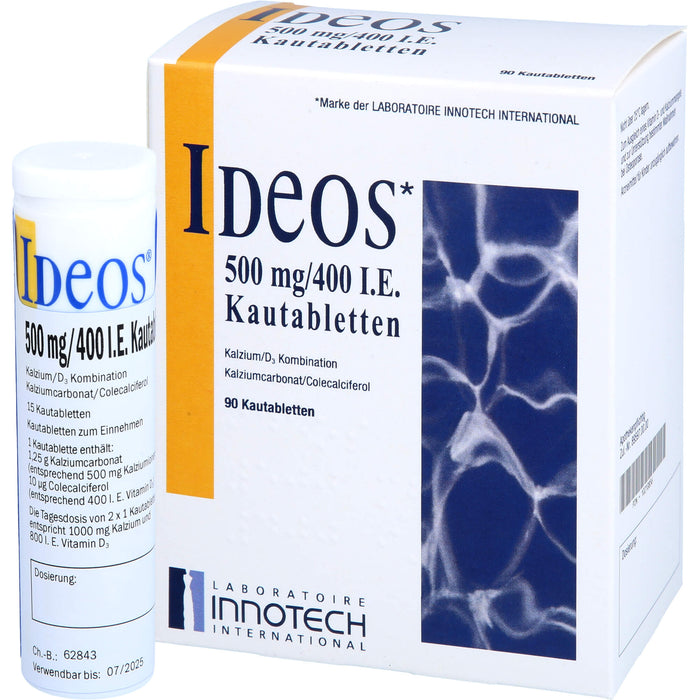 IDEOS 500 mg / 400 I.E. Kautabletten, 90 St. Tabletten