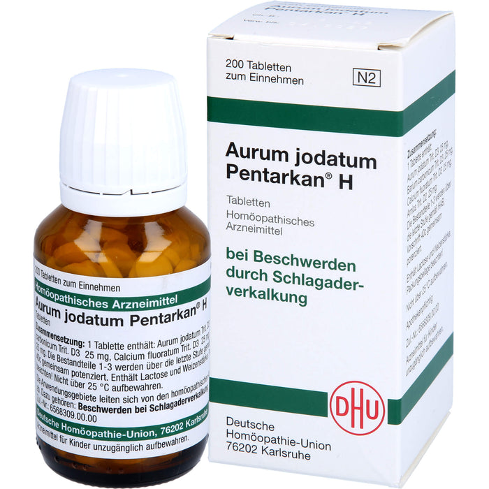 DHU Aurum jodatum Pentarkan H Tabletten bei Beschwerden durch Schlagaderverkalkung, 200 St. Tabletten