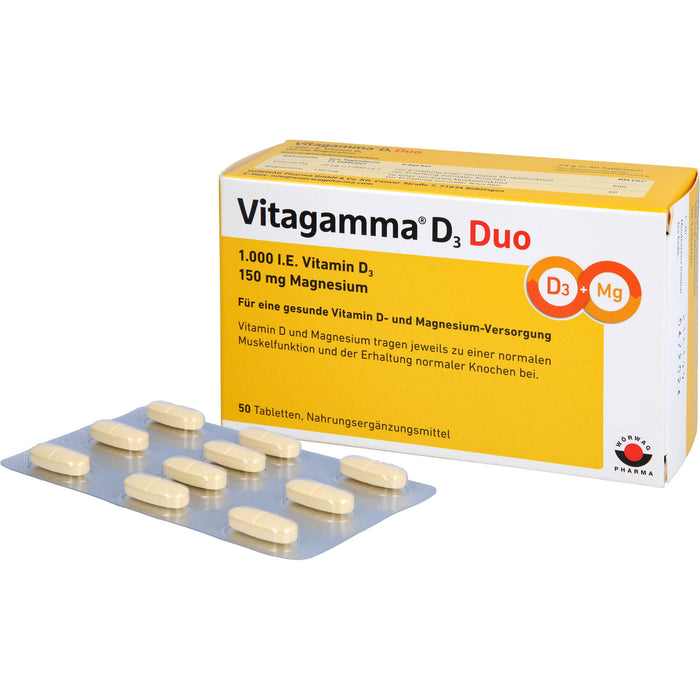 Vitagamma D3 Duo 1,000 I.E. 150 mg Magnesium NEM, 50 St TAB