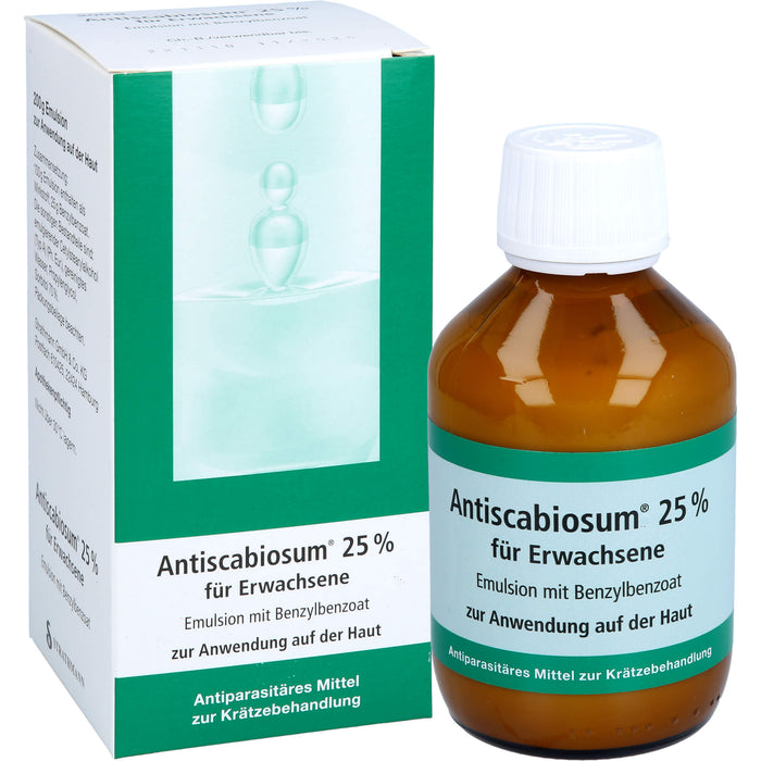 Antiscabiosum 25 % für Erwachsene Emulsion bei Krätze, 200 ml Lösung