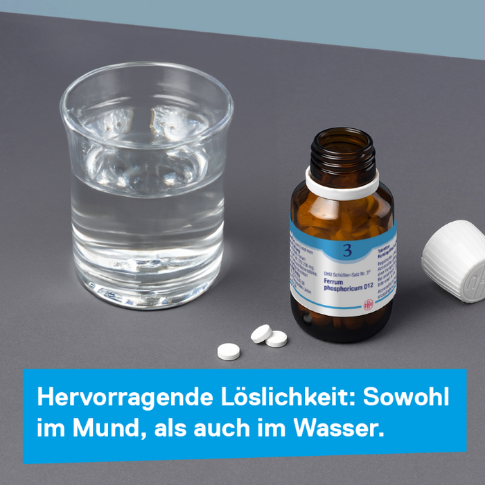 DHU Schüßler-Salz Nr. 3 Ferrum phosphoricum D12 – Das Mineralsalz des Immunsystems – das Original – umweltfreundlich im Arzneiglas, 420 St. Tabletten