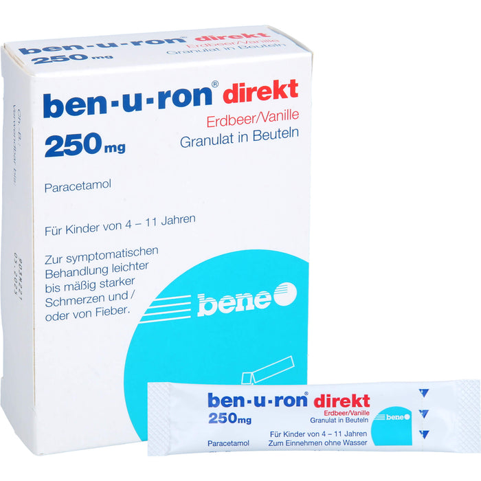 Ben-u-ron direkt Erdbeer/Vanille 250 mg Granulat, 10 St. Beutel
