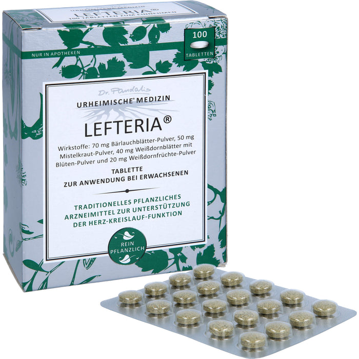 LEFTERIA Tabletten zur Unterstützung der Herz-Kreislauf-Funktion, 100 St. Tabletten