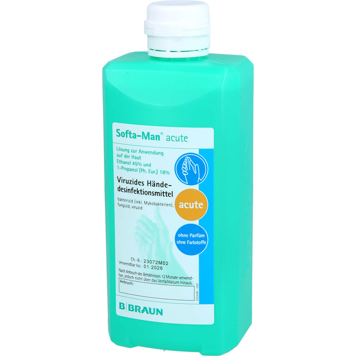 Softa-Man acute viruzides Hände-Desinfektionsmittel Lösung, 500 ml Lösung