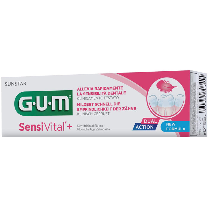 GUM SensiVital+ Zahnpasta mildert schnell die Empfindlichkeit der Zähne, 75 ml Zahncreme
