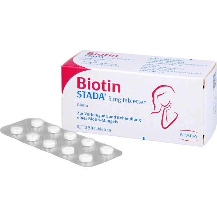 STADA Biotin Tabletten zur Vorbeugung und Behandlung eines Biotin-Mangels, 50 St. Tabletten
