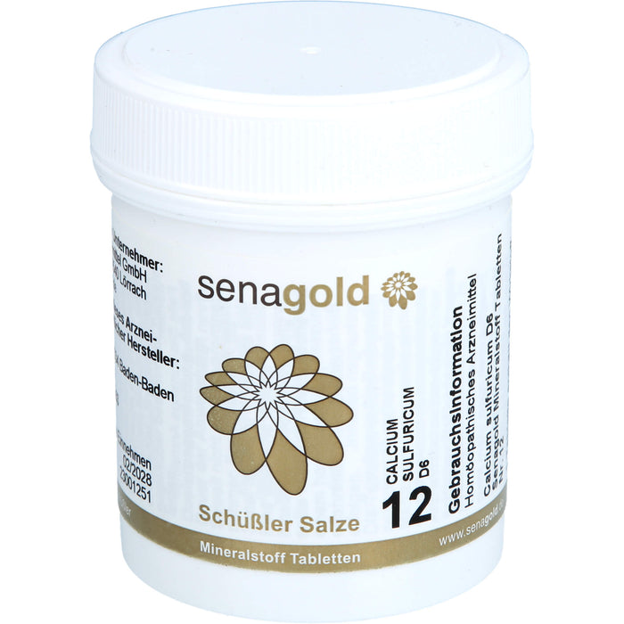 Senagold Schüßler Salze Nr. 12 Calcium sulfuricum D6 Tabletten, 400 St. Tabletten