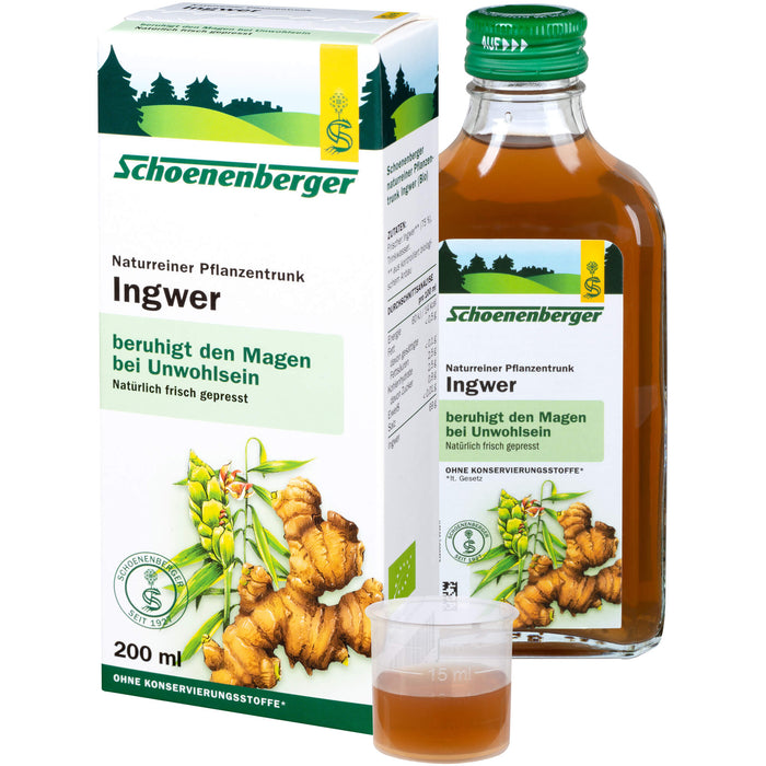 Schoenenberger Ingwer naturreiner Pflanzentrunk, 200 ml Lösung