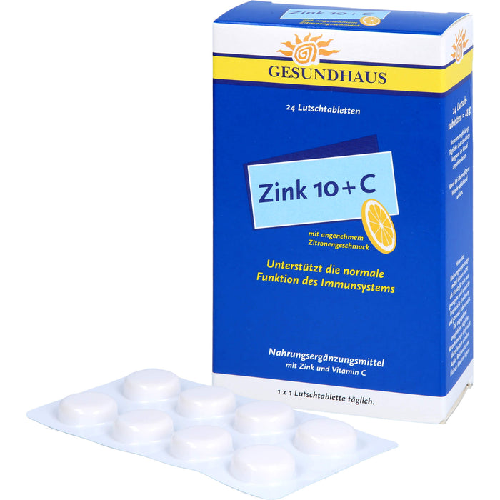 GESUNDHAUS Zink 10 + C Lutschtabletten, 24 St. Tabletten