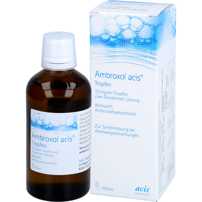 Ambroxol acis Tropfen 7,5 mg / ml zur Schleimlösung bei Atemwegserkrankungen, 100 ml Lösung