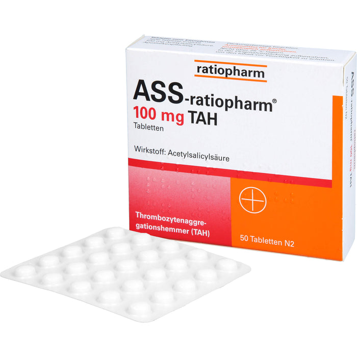 ASS-ratiopharm 100 mg TAH Tabletten, 50 St. Tabletten