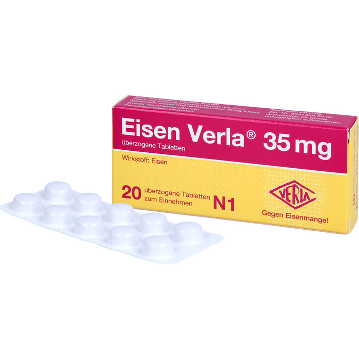Eisen Verla 35 mg, überzogene Tabletten, 20 St UTA