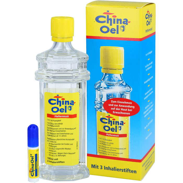 China-Oel mit 3 Inhalatoren Pfefferminzöl, 100 ml ätherisches Öl