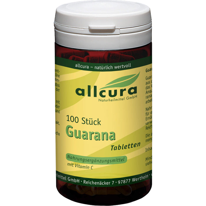 allcura Guarana Tabletten, 100 St. Tabletten