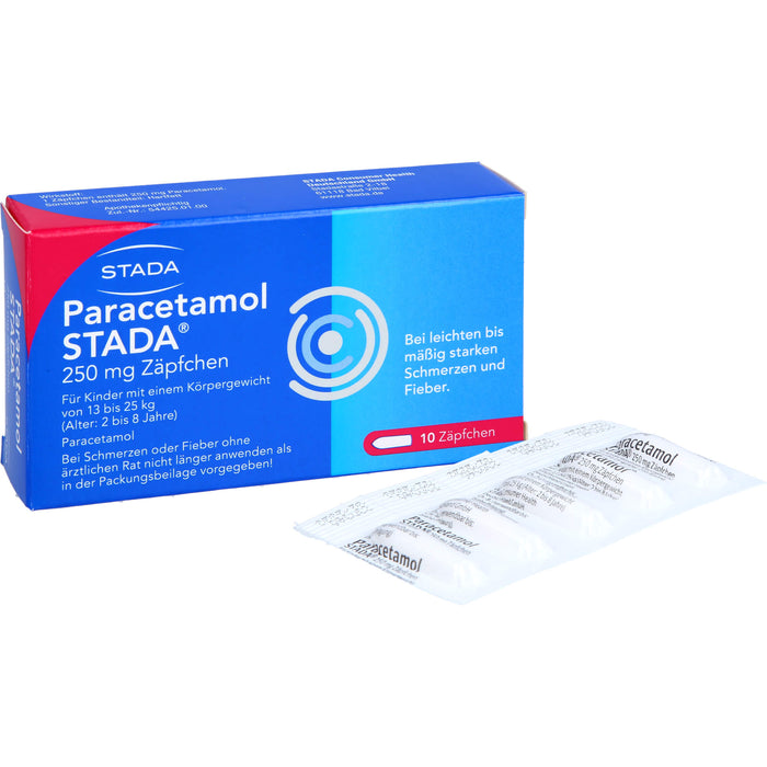 Paracetamol STADA 250 mg Zäpfchen, 10 St. Zäpfchen