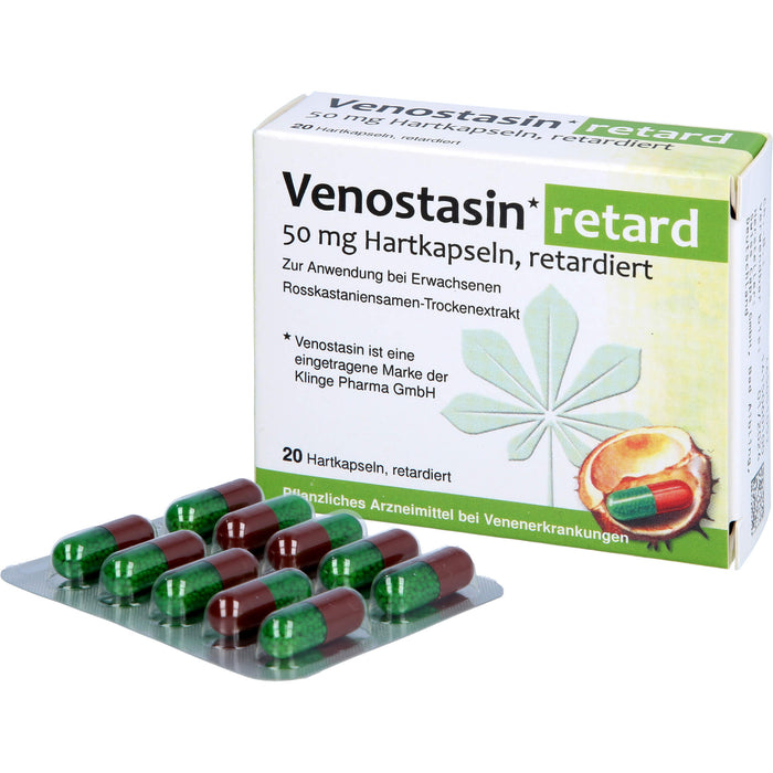 Venostasin retard 50 mg Hartkapseln bei Venenerkrankungen, 20 St. Kapseln