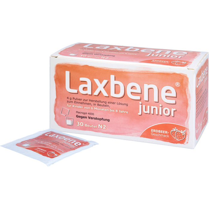Laxbene junior 4 g Pulver zur Herstellung einer Lösung zum Einnehmen, in Beuteln, für Kinder von 6 Monaten bis 8 Jahre, 120 g Pulver