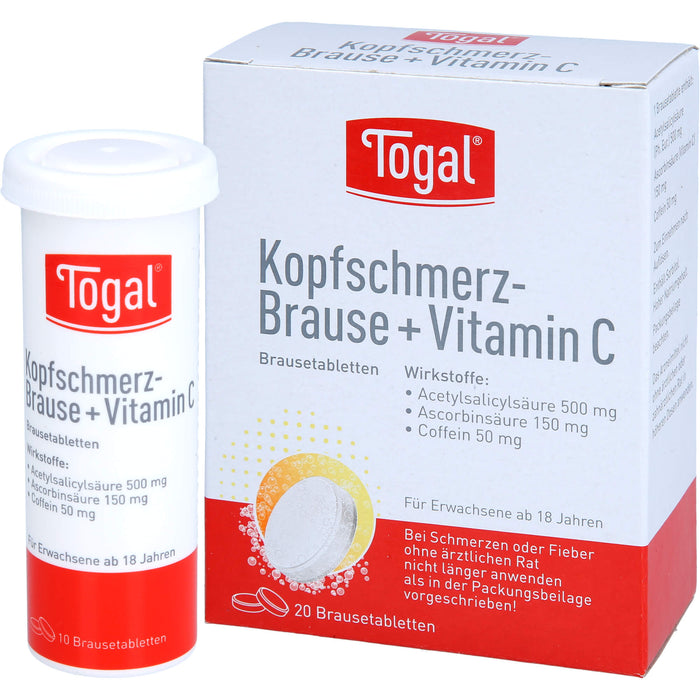 Togal Kopfschmerz-Brause + Vitamin C Brausetabletten, 20 St. Tabletten