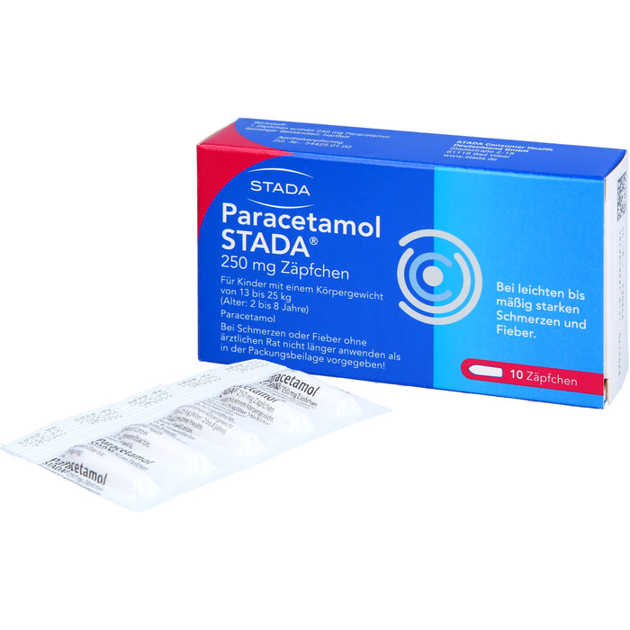 Paracetamol STADA 250 mg Zäpfchen, 10 St. Zäpfchen