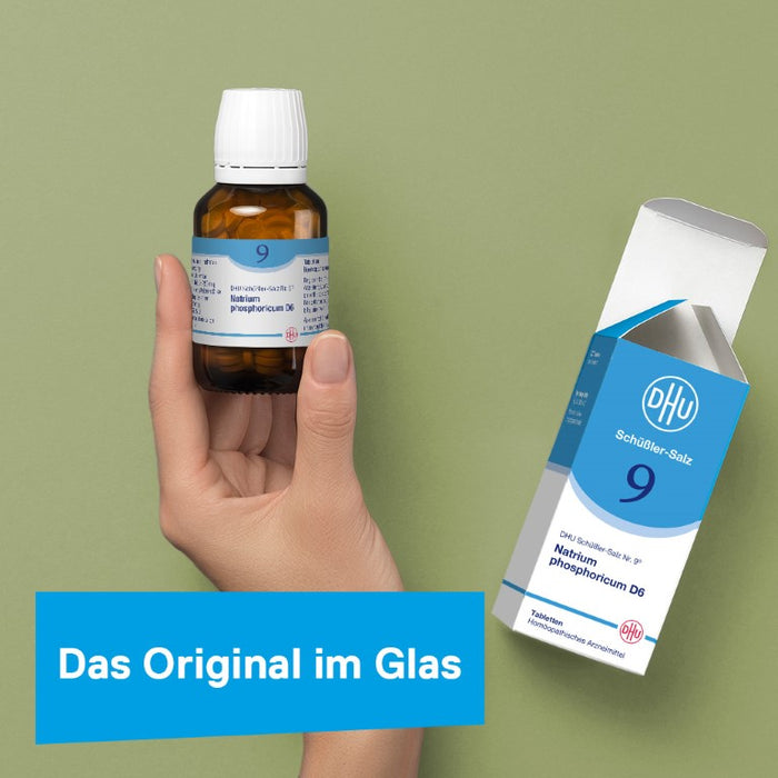 DHU Schüßler-Salz Nr. 9 Natrium phosphoricum D6, Das Mineralsalz des Stoffwechsels – das Original – umweltfreundlich im Arzneiglas, 80 St. Tabletten