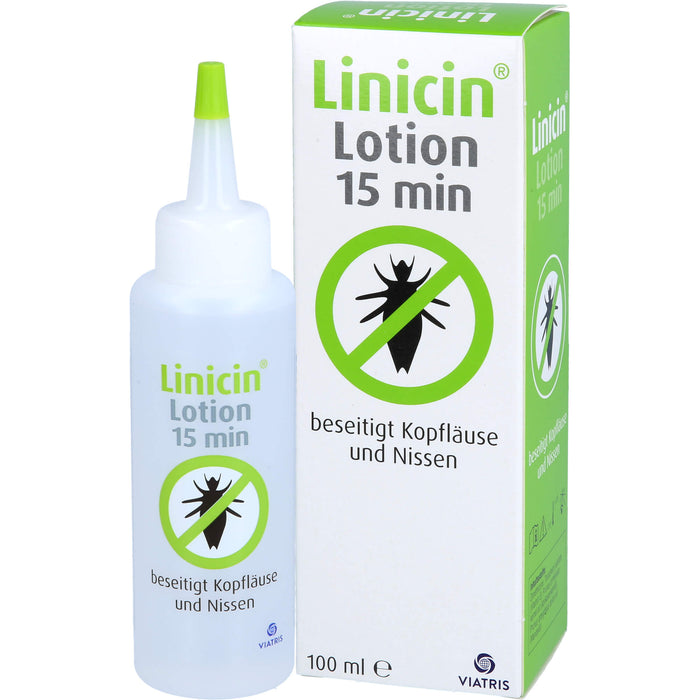 Linicin Lotion 15 min beseitigt Kopfläuse und Nissen, 100 ml Lotion