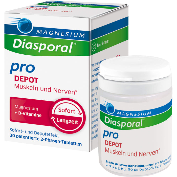 Magnesium-Diasporal Pro Depot Tabletten für  Muskeln und Nerven, 30 St. Tabletten