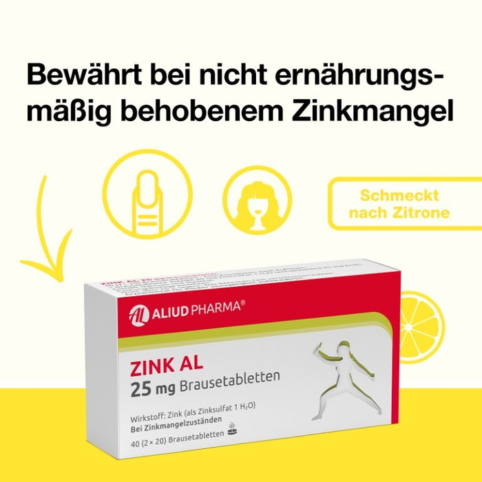 Zink AL 25 mg Brausetabletten, 40 St. Tabletten