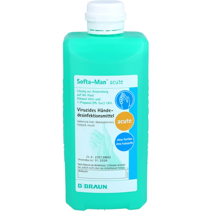 Softa-Man acute viruzides Hände-Desinfektionsmittel Lösung, 500 ml Lösung