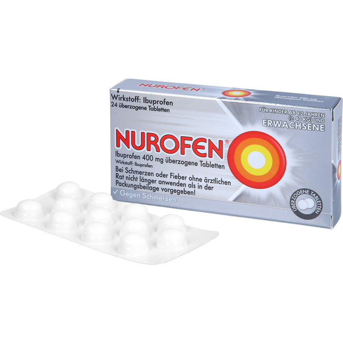 Nurofen Ibuprofen 400 mg Tabletten bei Schmerzen, 24 St. Tabletten