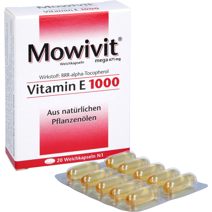 Mowivit Vitamin E 1000 Kapseln, 20 St KAP