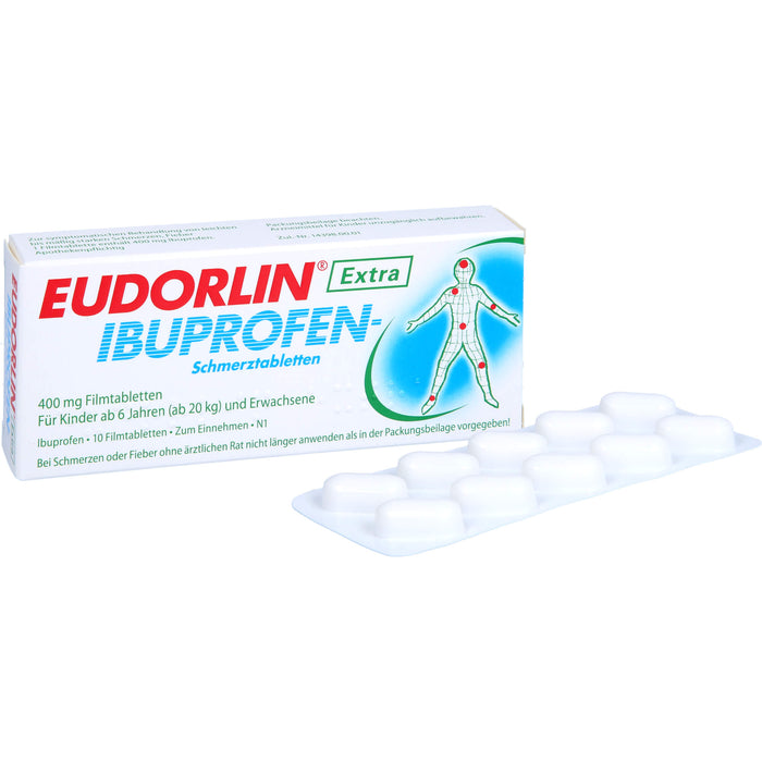 EUDORLIN Extra Ibuprofen-Schmerztabletten, 400 mg Filmtabletten, 10 St FTA