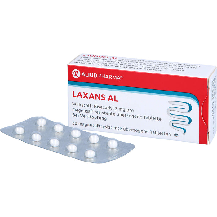 Laxans AL überzogene Tabletten bei Verstopfung, 30 St. Tabletten