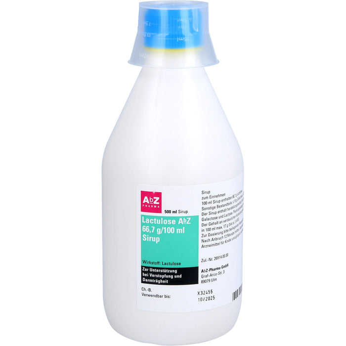Lactulose AbZ 66,7 g/100 ml Sirup, 500 ml Lösung