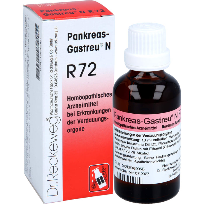 Pankreas-Gastreu N R72 Tropfen bei Erkrankungen der Verdauungsorgane, 50 ml Lösung
