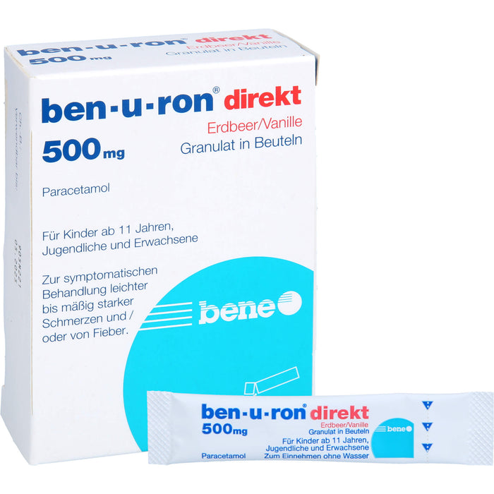 ben-u-ron direkt 500 mg Granulat Erdbeer/Vanille, 10 St. Beutel